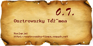 Osztrovszky Tímea névjegykártya