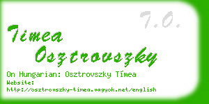 timea osztrovszky business card