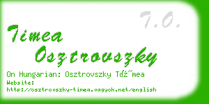 timea osztrovszky business card